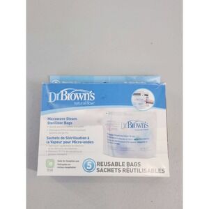 Dr Browns Microwave Steam Sterilizer Bags 5 Pack New Sanitize Baby Bottles